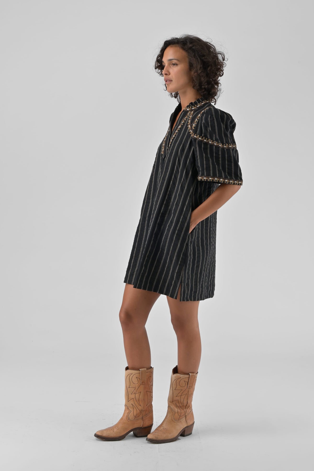 Robe courte Rita - Noir