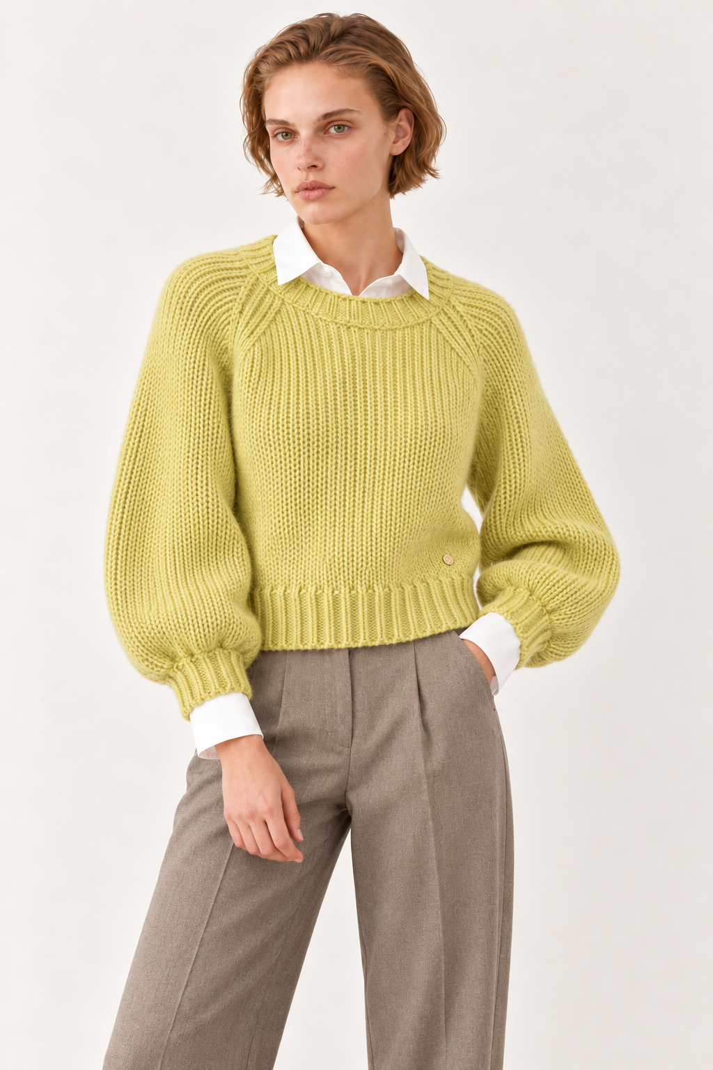 Pull manches ballon Aurore - Jaune