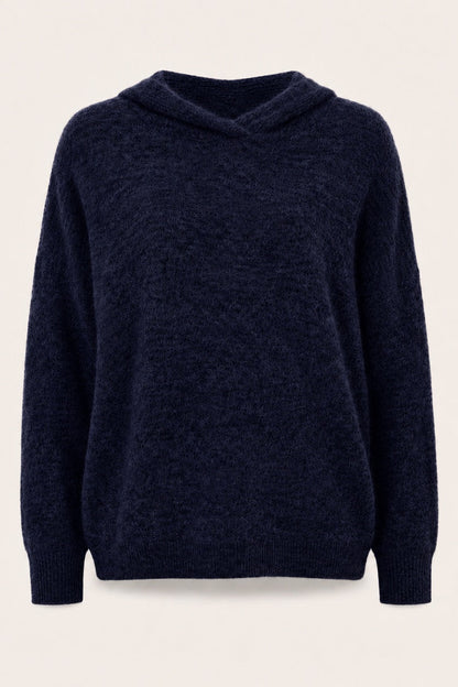 Pull en mohair avec capuche Farrah - Navy