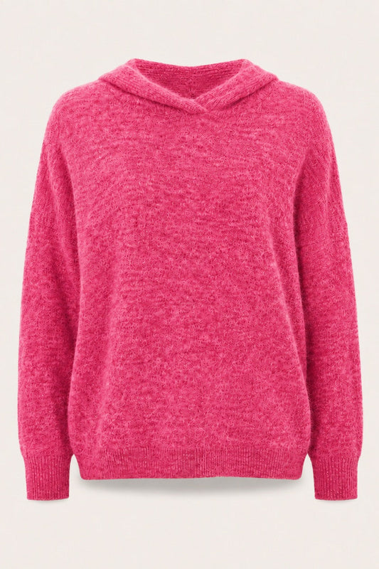 Pull en mohair avec capuche Farrah - Rose