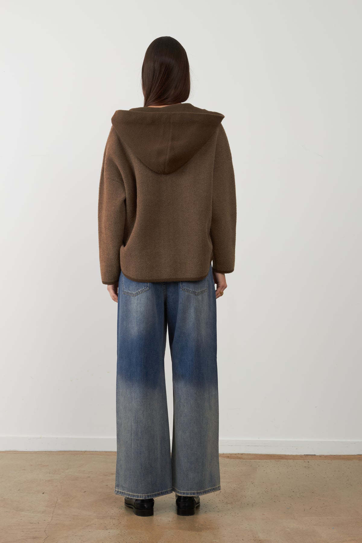 Veste gilet à capuche Briséis - Chocolat