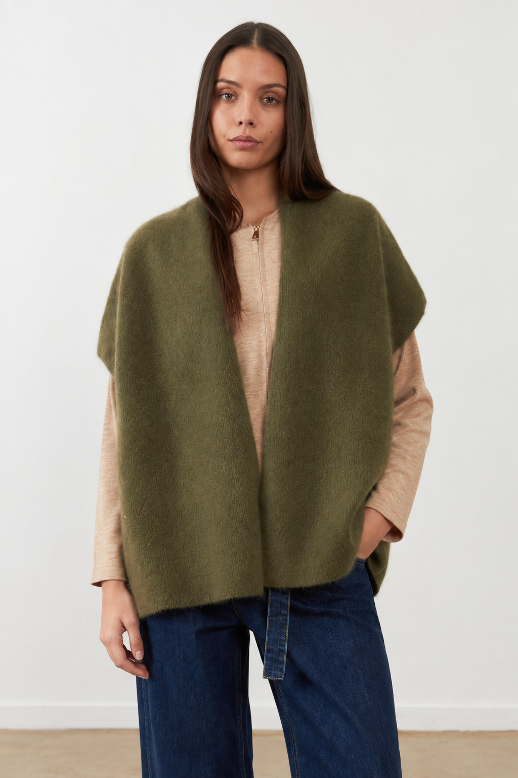 Gilet manches courtes racoon Clarisse - Kaki