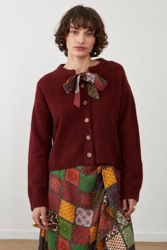 Gilet Eirlys avec foulard - Burgundy