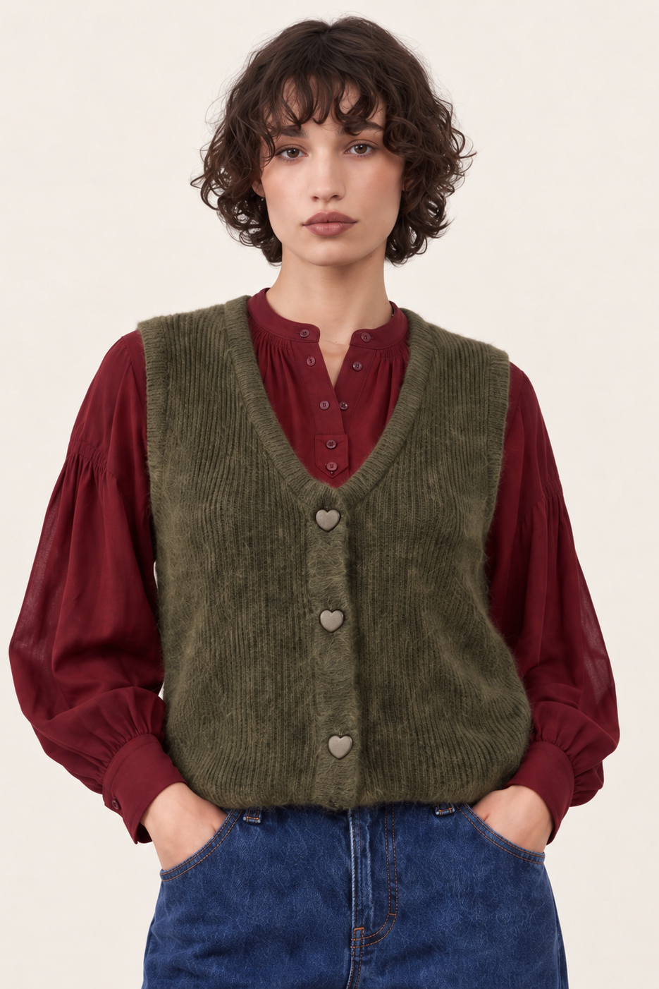 Gilet sans manches Oriane Kaki