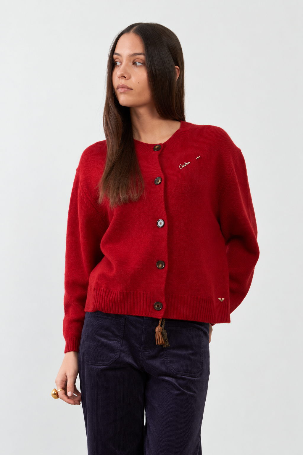 Gilet 100% laine Wayra - Cerise
