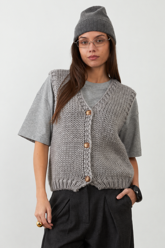 Gilet manches courtes Eolia - Gris