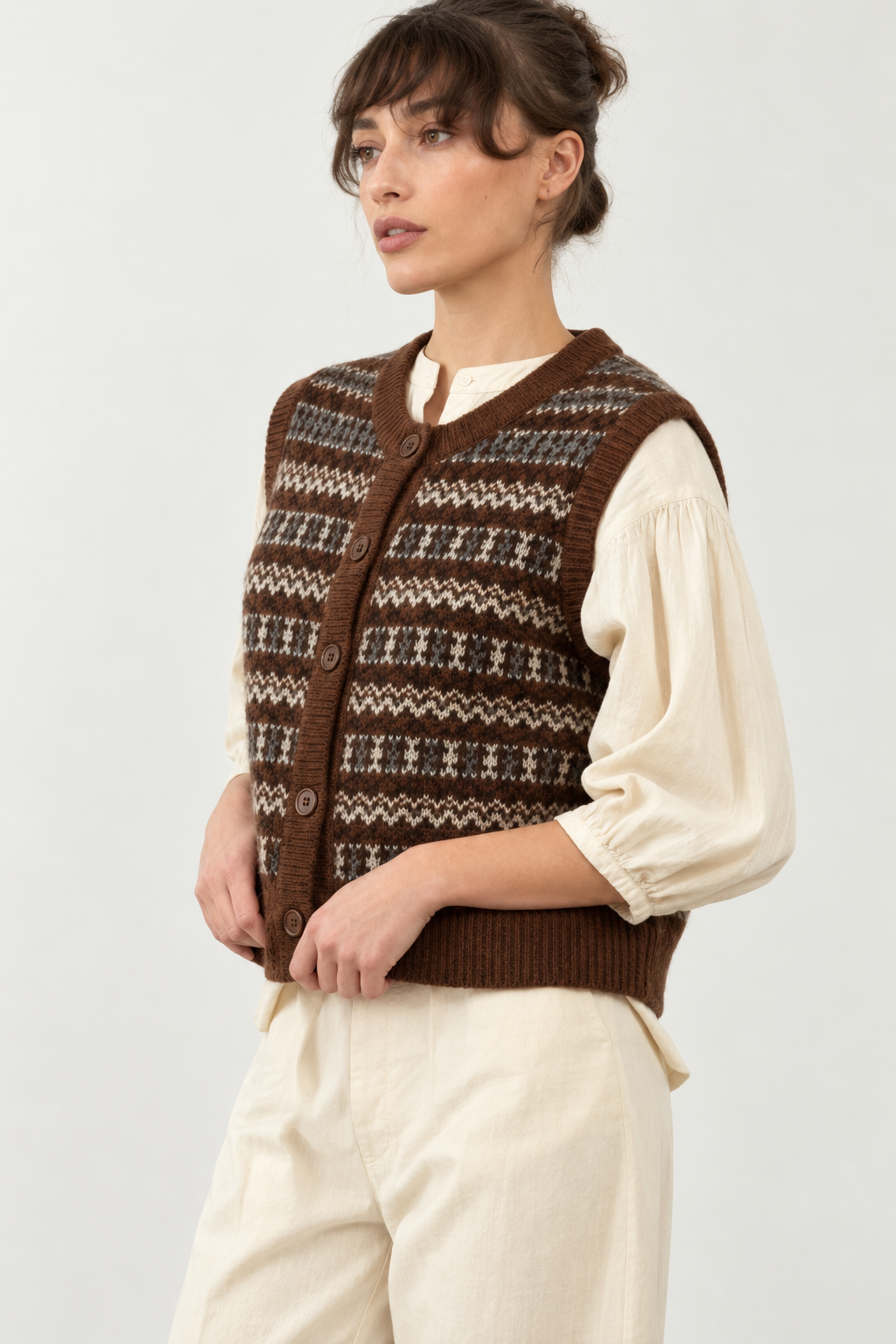 Gilet sans manches de Noël Aliena - Chocolat