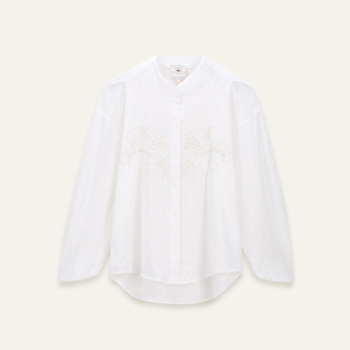 Blouse avec broderies Fanette - Ecru
