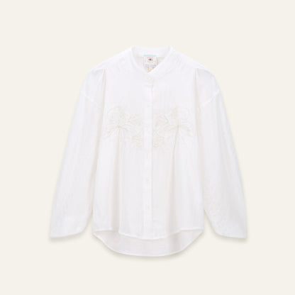 Blouse avec broderies Fanette - Ecru