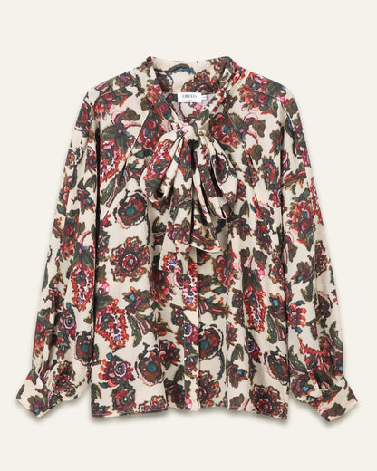Blouse col lavallière imprimés Lisa - Fleur de Trieste
