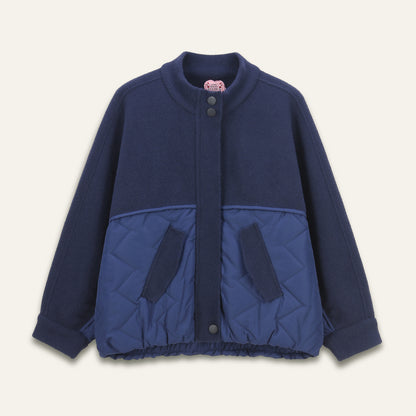 Blouson bomber bi-matière Meroua - Navy