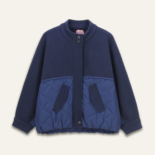 Blouson bomber bi-matière Meroua - Navy