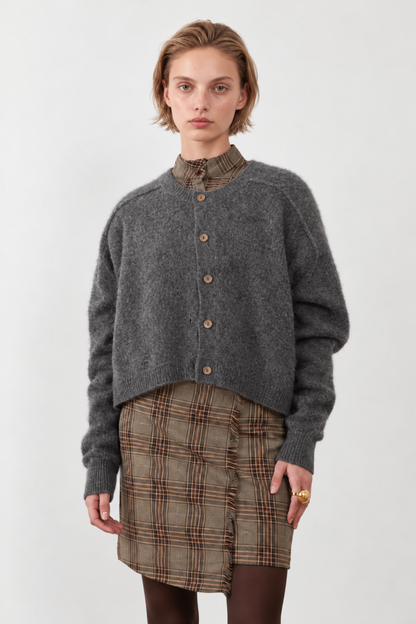 Gilet racoon & laine Azmara New - Gris chiné