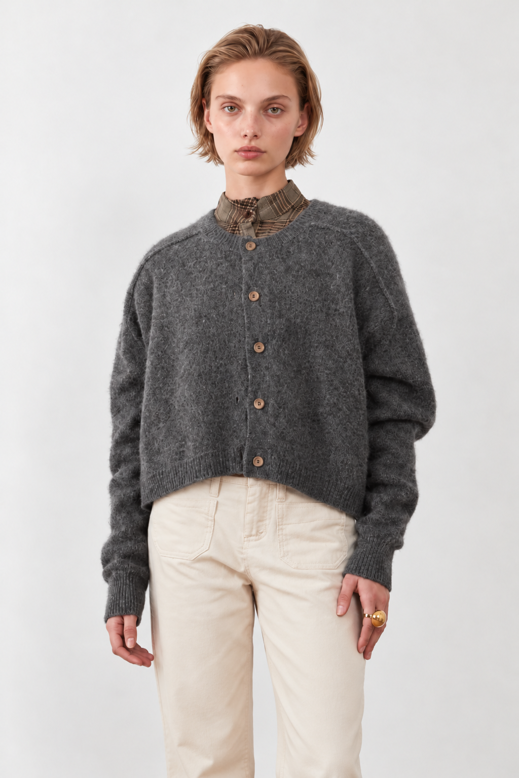 Gilet racoon & laine Azmara New - Gris chiné