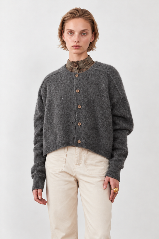 Gilet racoon & laine Azmara New - Gris chiné