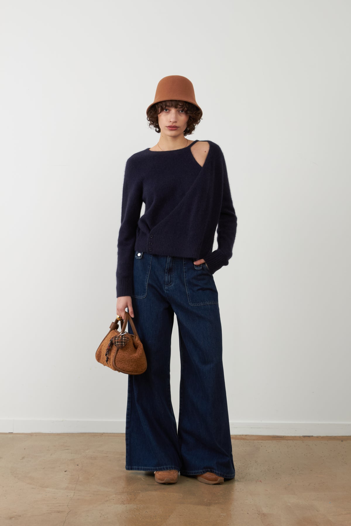 Pull Mathurin asymétrique - Encre