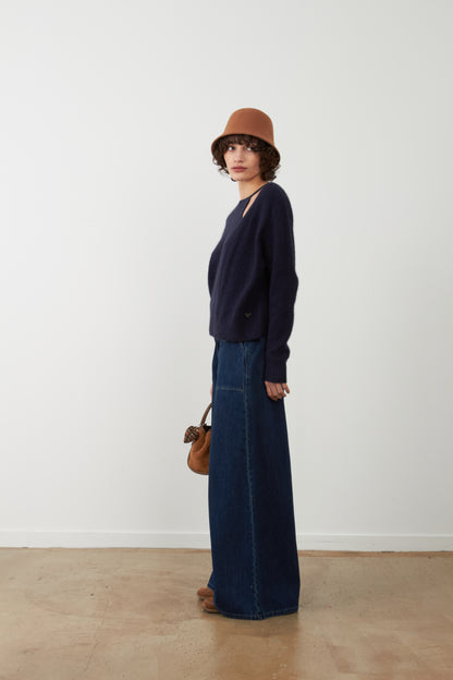 Pull Mathurin asymétrique - Encre