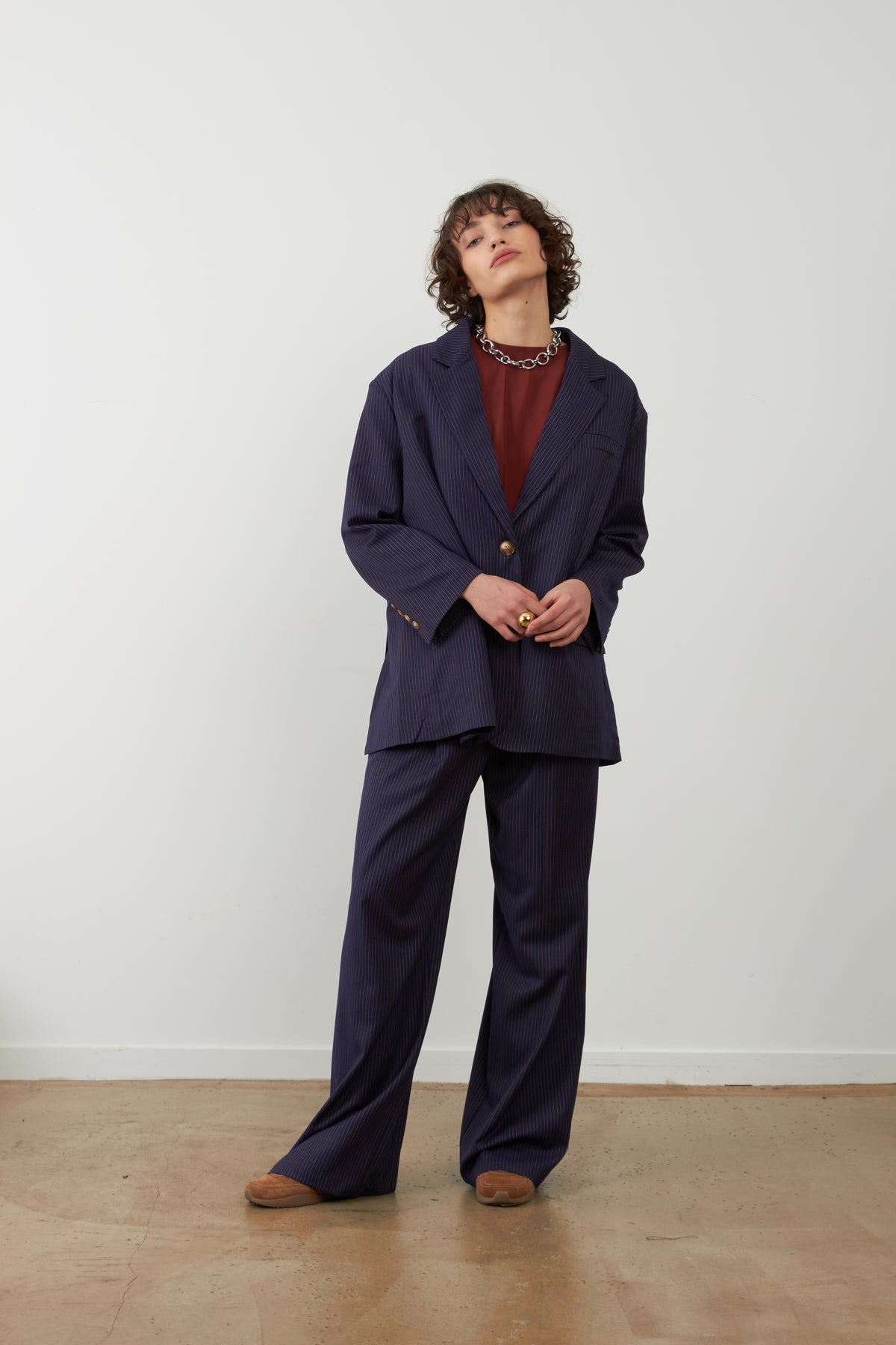 Pantalon large fluide Fergus - Navy