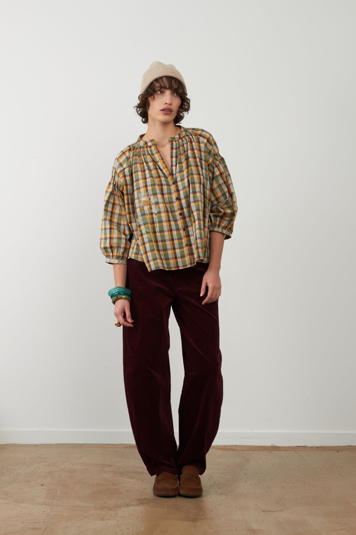 Pantalon coupe balloon Grayson - Bordeaux