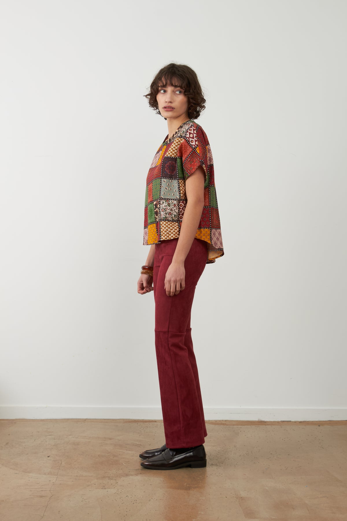Pantalon bootcut Vickie - Bordeaux