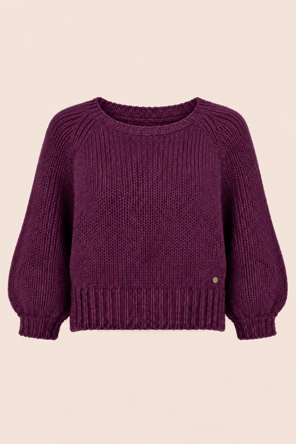 Pull maille manches ballon Aurore - Violet