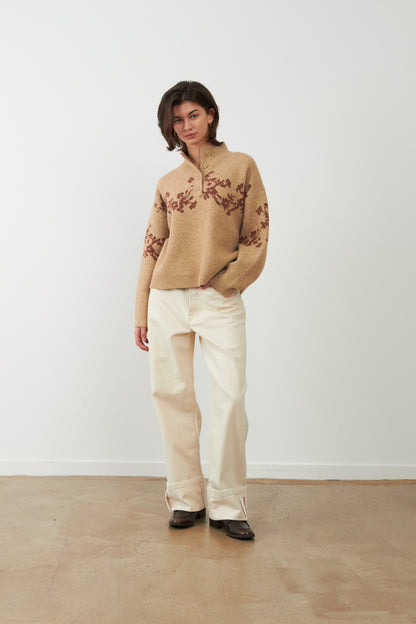 Pull Egee à motif - Beige Et Bronze