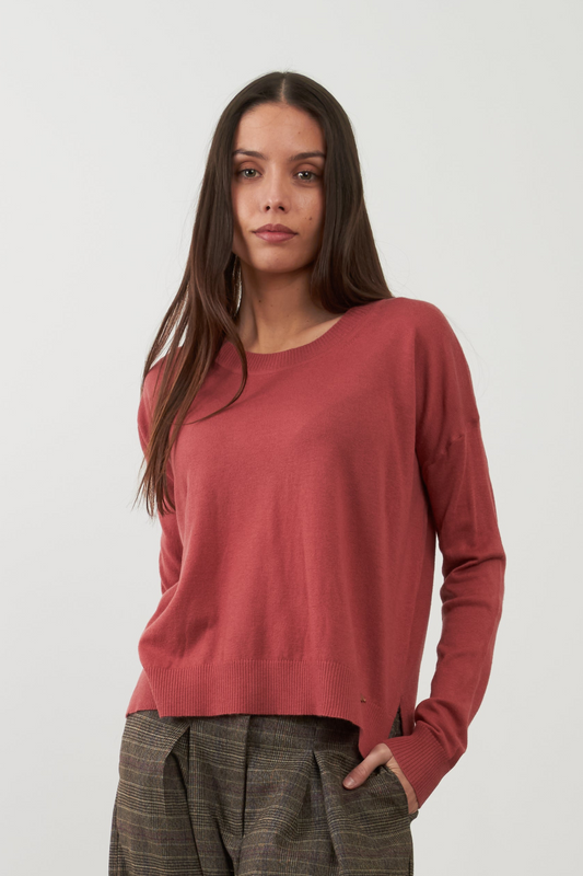Pull col rond Ilsa - Rose des bois