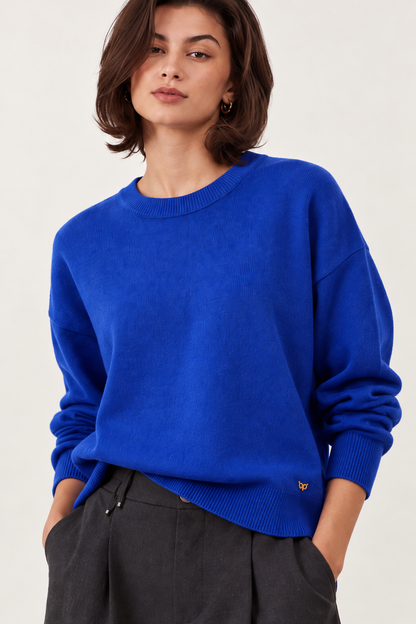 Pull col rond Ilsa - Bleu