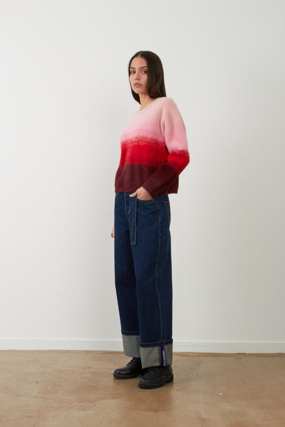 Pull Tricolore Josepha - Bordeaux