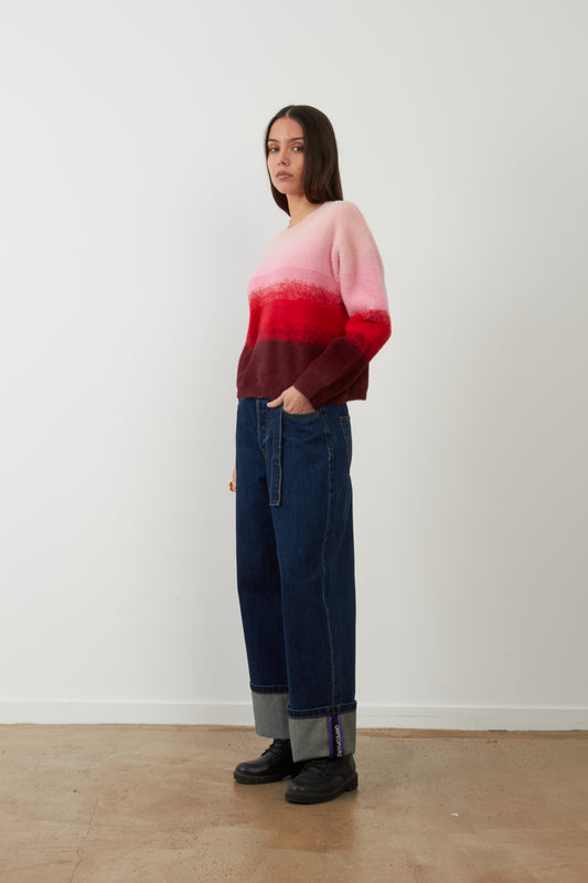 Pull Tricolore Josepha - Bordeaux