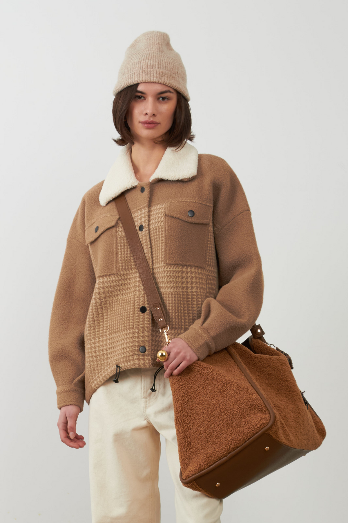 Veste col effet moutonné Lowen - Camel