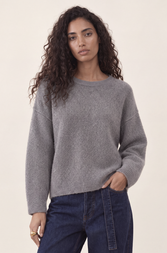 Pull doux col rond Tam - Gris