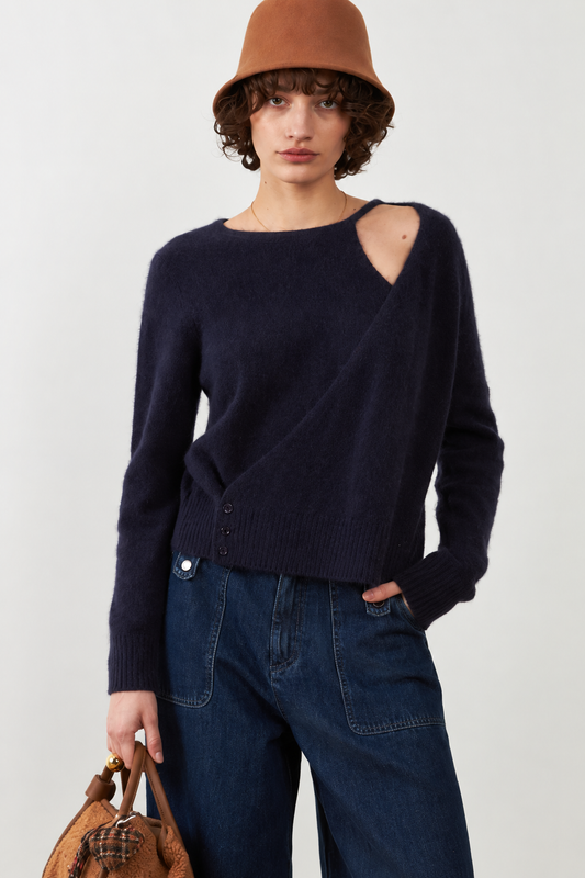 Pull Mathurin asymétrique - Encre