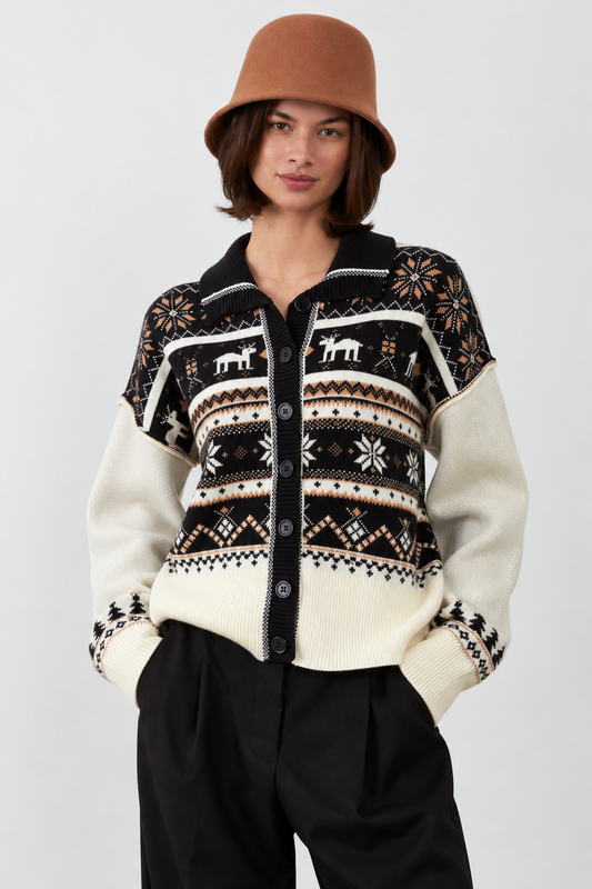 Pull de Noël jacquard Pio - Écru