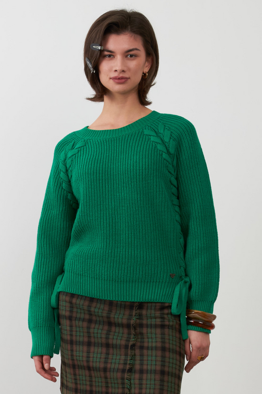 Pull manches raglan et nœuds Siloe - Vert