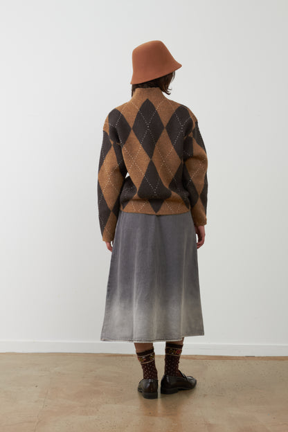 Pull argyle col montant Zéphirine - Losange Chocolat