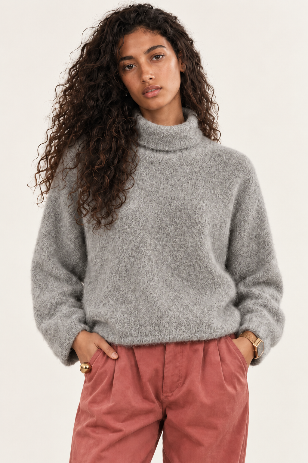 Pull col roulé Rolzen - Gris Chine