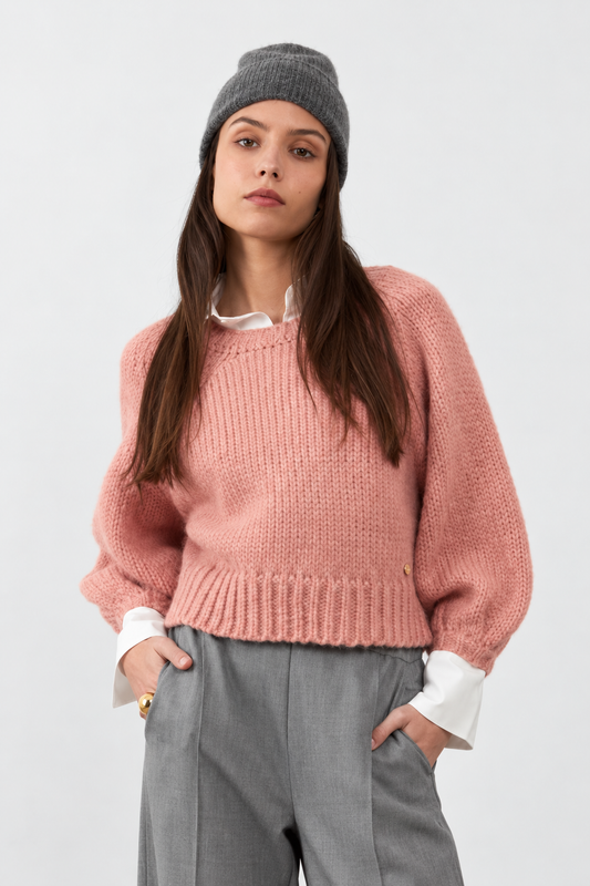 Pull manches ballon Aurore - Rose