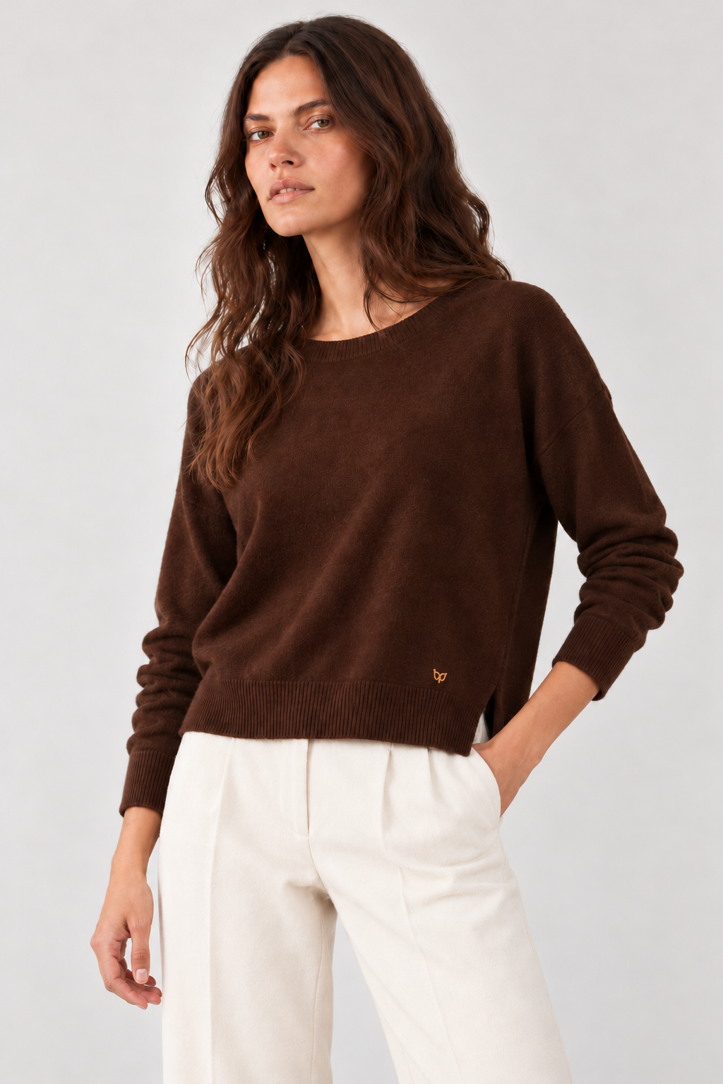 Pull col rond Ilsa - Chocolat