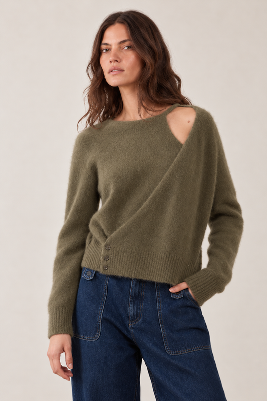 Pull racoon Mathurin - Kaki