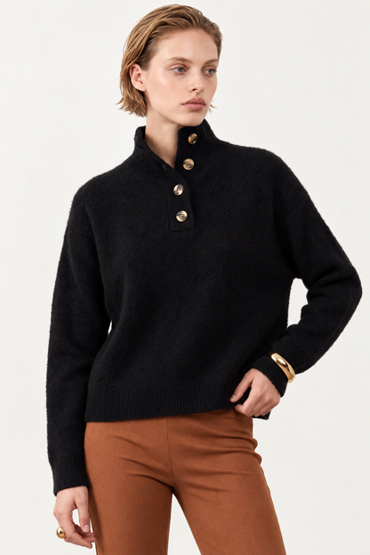 Pull col camionneur Nathanielle - Noir