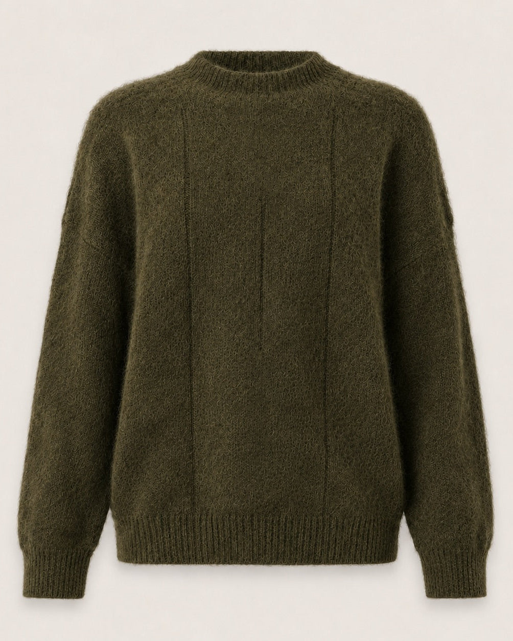 Pull duveteux mohair & laine Rania - Kaki