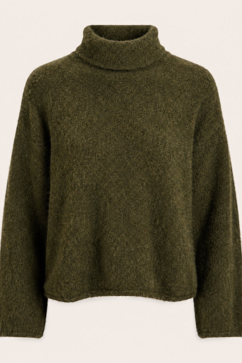 Pull en mohair col roulé Rolzen - Kaki
