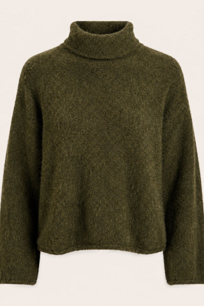 Pull en mohair col roulé Rolzen - Kaki