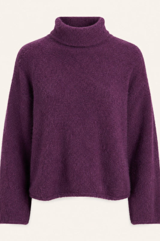 Pull col roulé en mohair et laine Rolzen - Violet