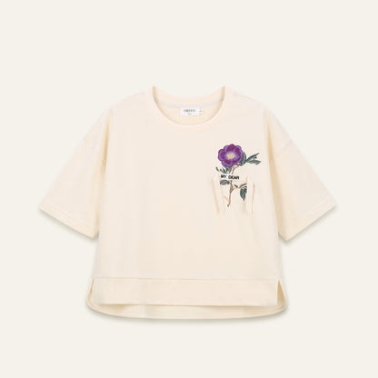 T-Shirt broderie florale Sohanne - Ivoire