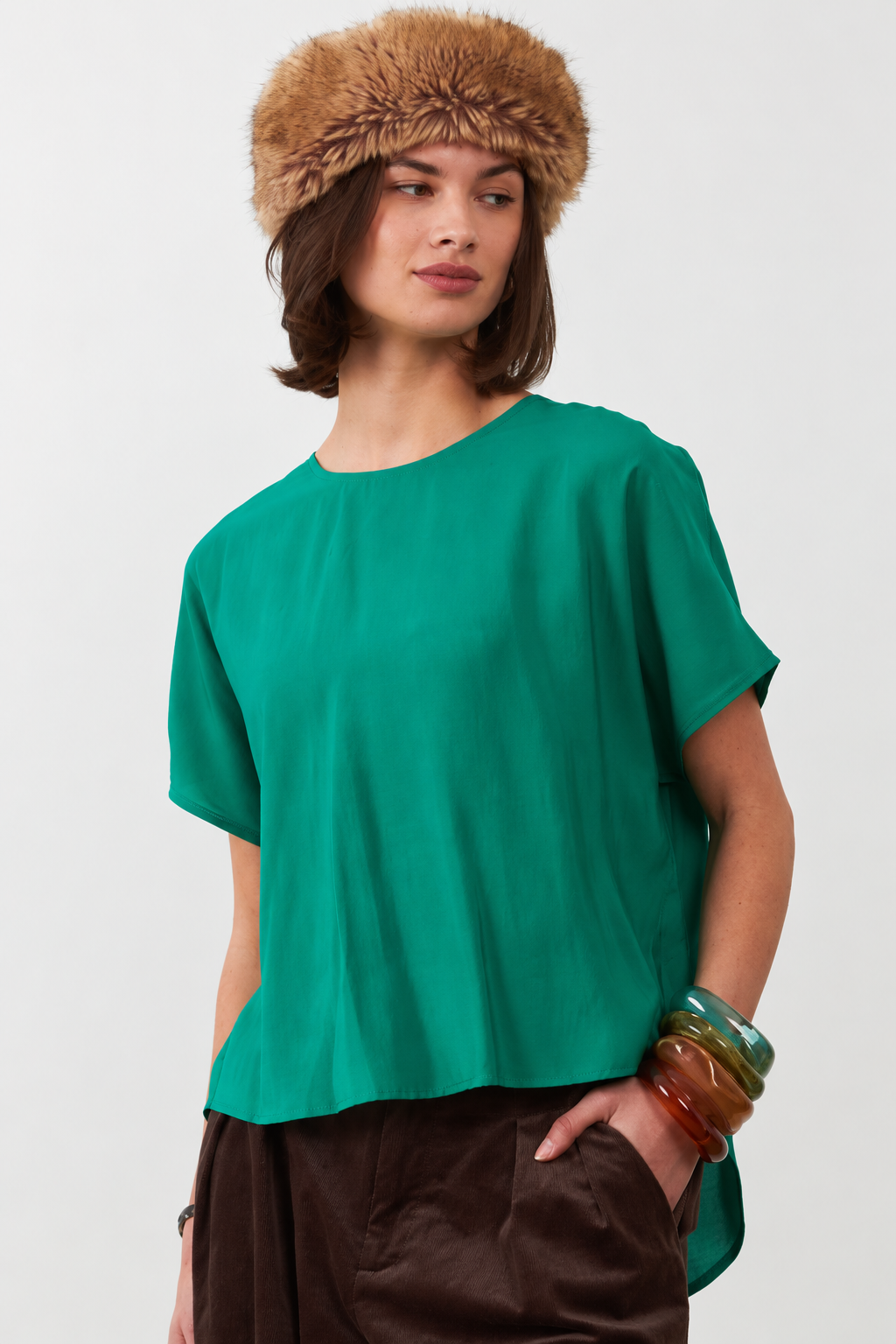 T-shirt col rond Betty - Vert