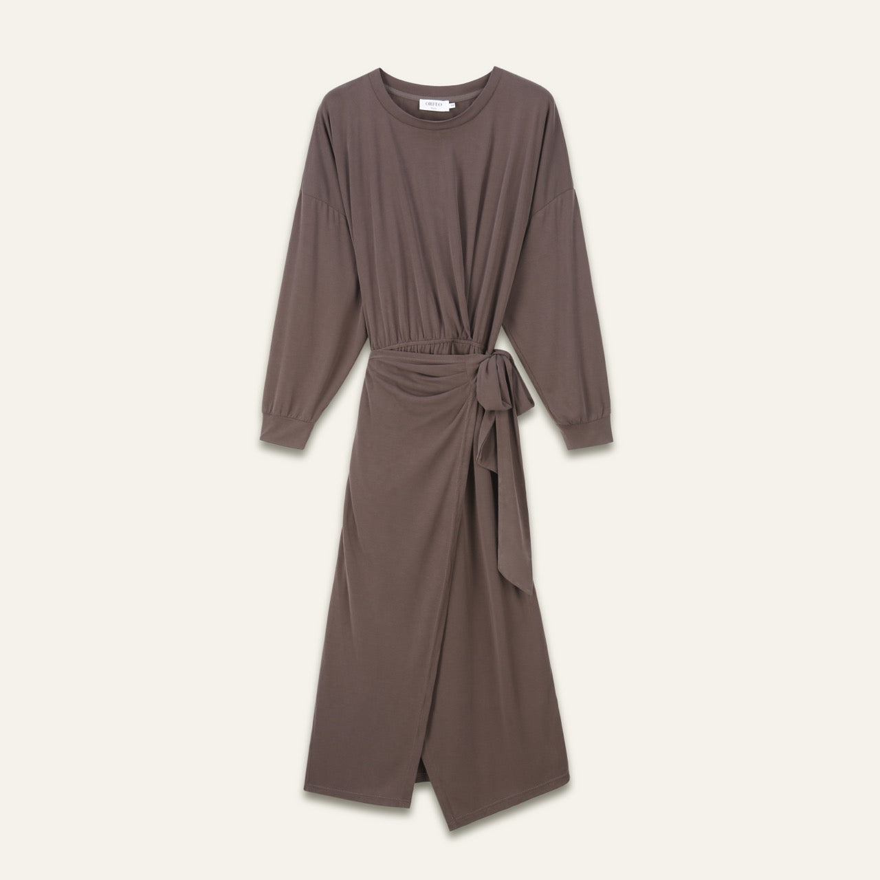 Robe drapée midi Tabitha - Chocolat