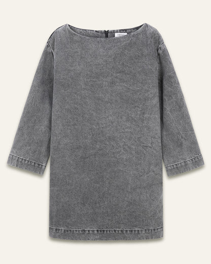 Robe courte à manches longues Talia - Gris
