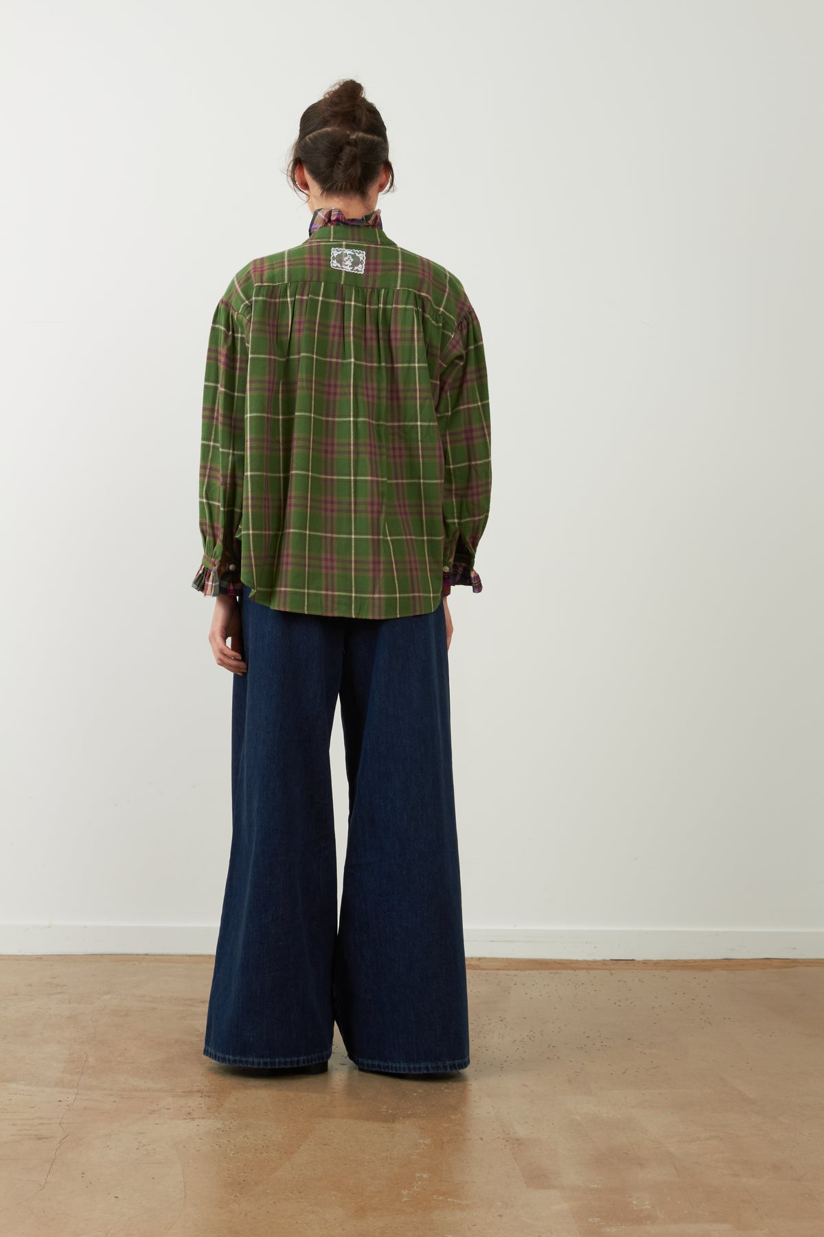 Blouse chemisier à volants Montana - Carreaux Verts